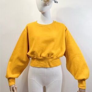Aritzia TNA Yellow Cropped Sweatshirt (Thick cotton version)